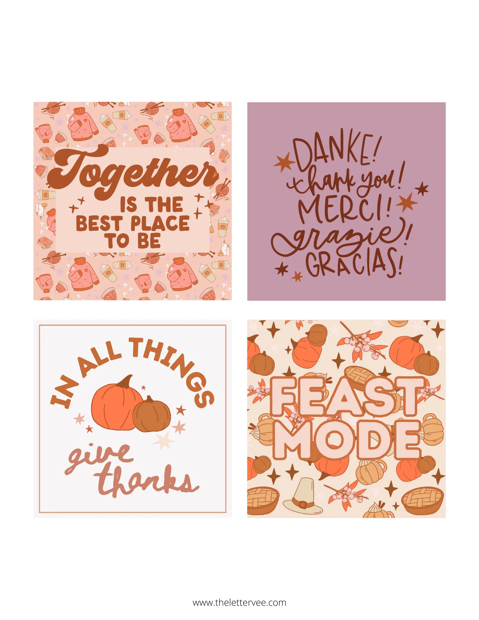 Thanksgiving tags and flags | Printable tags | The Letter Vee