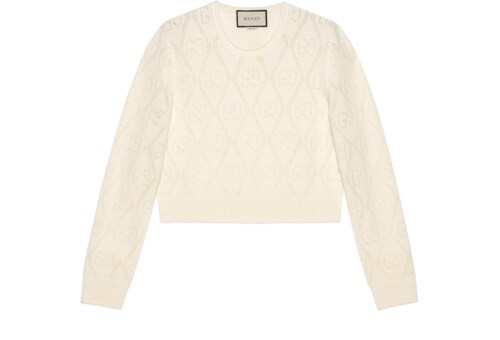 GG perforated wool crop sweater | Gucci (CA)