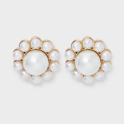 Pearl Bloom Stud Earrings - A New Day™ Pearl | Target