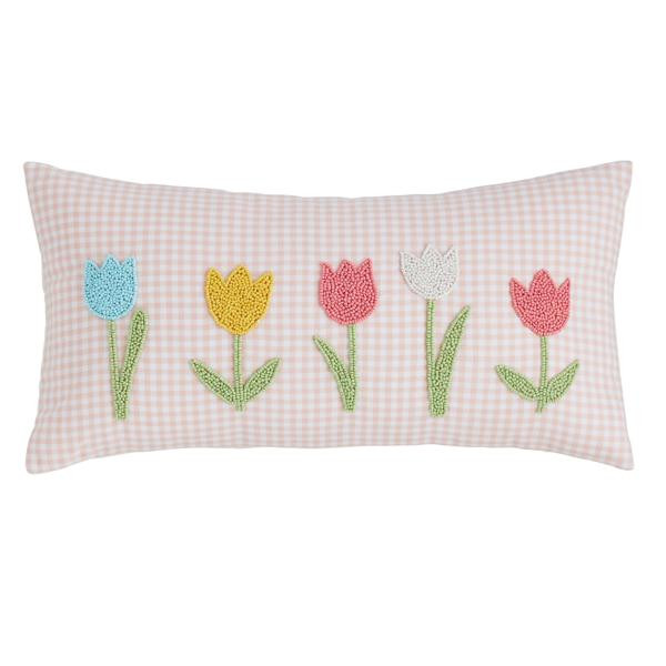 Tulip Beaded Pillow | Mud Pie