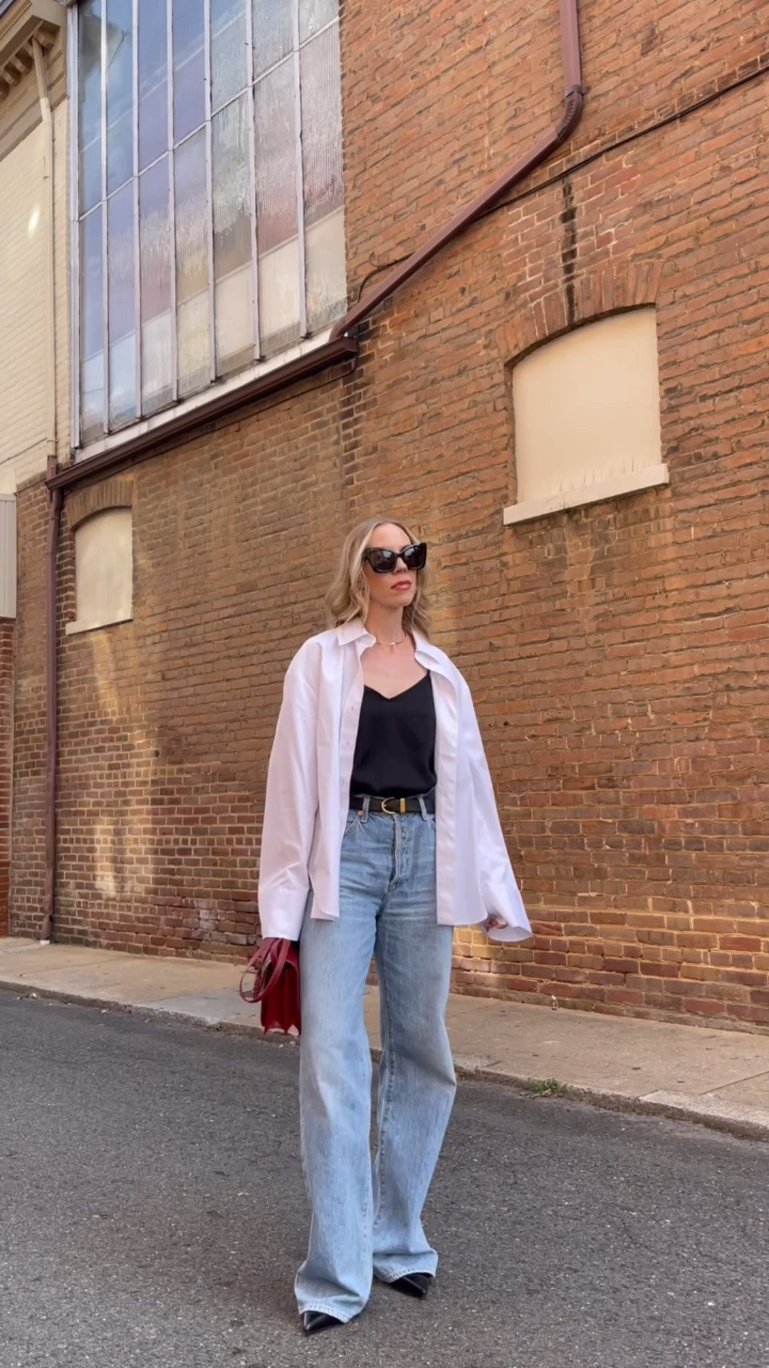 Casual outfits over 40, oversized button down shirt with silk camisole and wide leg jeans

#LTKOver40 #LTKSeasonal #LTKSaleAlert