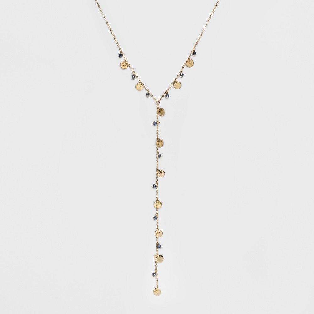 Coins and Glitzy Long Necklace - A New Day Purple/Gold, Size: Small | Target