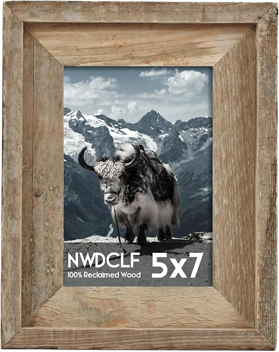 Rustic 5x7 Picture Frame, Reclaimed Barnwood Photo Frame with Real Glass, Distressed Natural Wood... | Amazon (US)