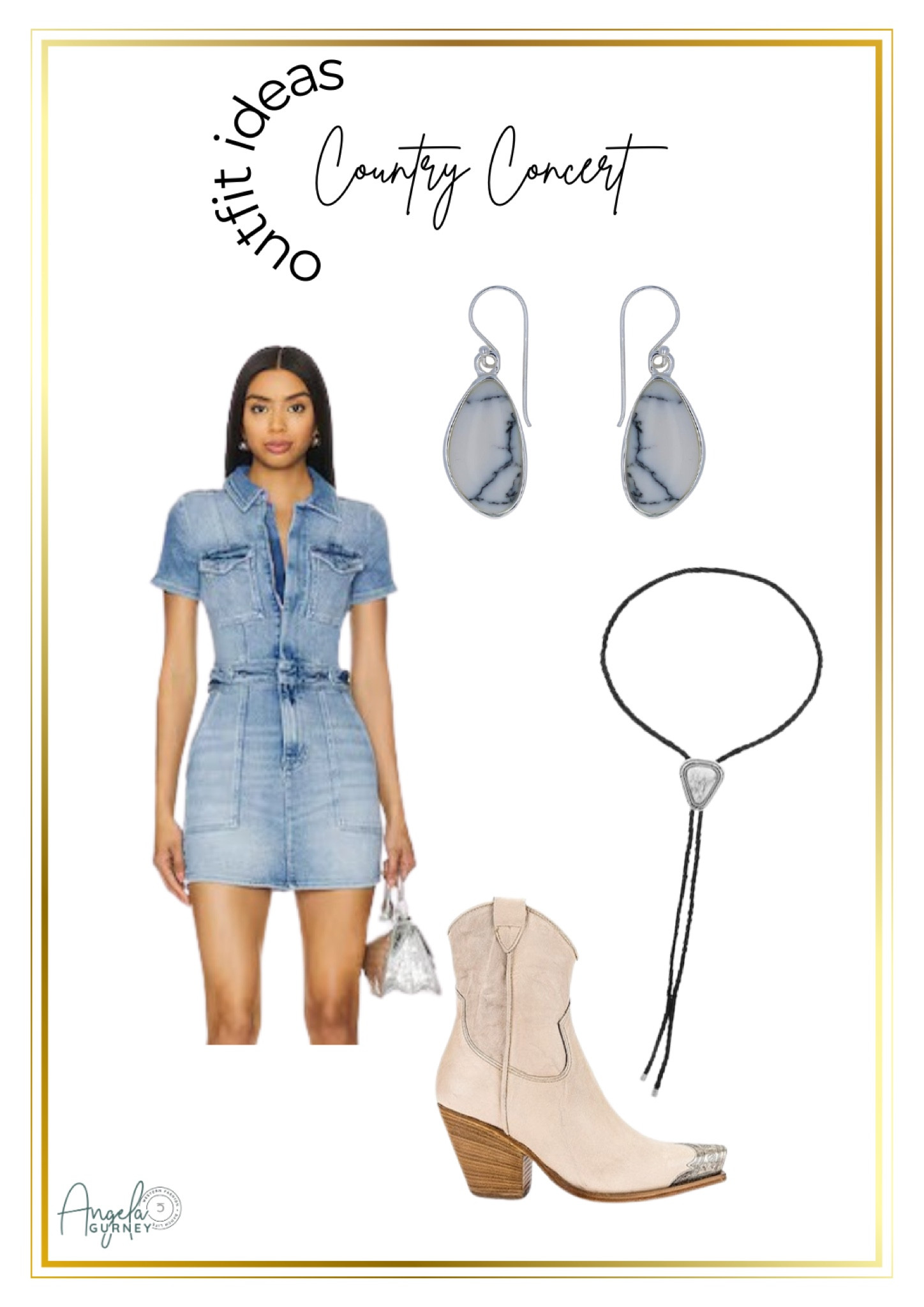 Country concert outfit idea - western fashion - cowgirl style


Denim dress
Bolo necklace
White buffalo turquoise
White cowgirl boots 
Concert outfit
Western style
Rodeo stylee

#LTKSeasonal #LTKStyleTip