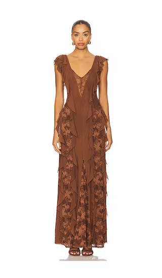 AFRM Trista Dress in Brown. - size L | Revolve Clothing (Global)
