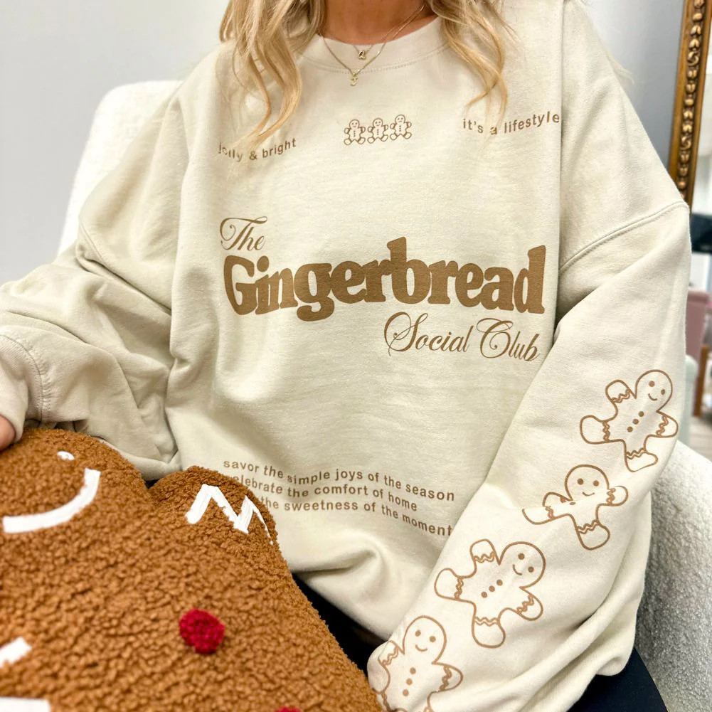 'Gingerbread Social Club' Crewneck Sweatshirt | United Monograms