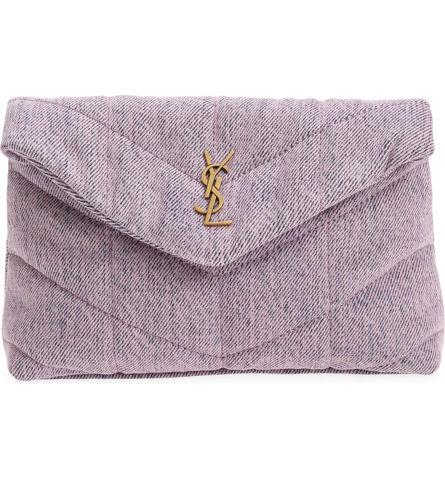 Small Lou Denim Puffer Clutch | Nordstrom