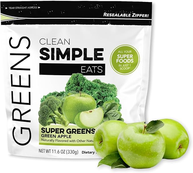 Clean Simple Eats Super Greens Powder, Naturally Flavored Greens Powder with Chlorella, Spirulina... | Amazon (US)