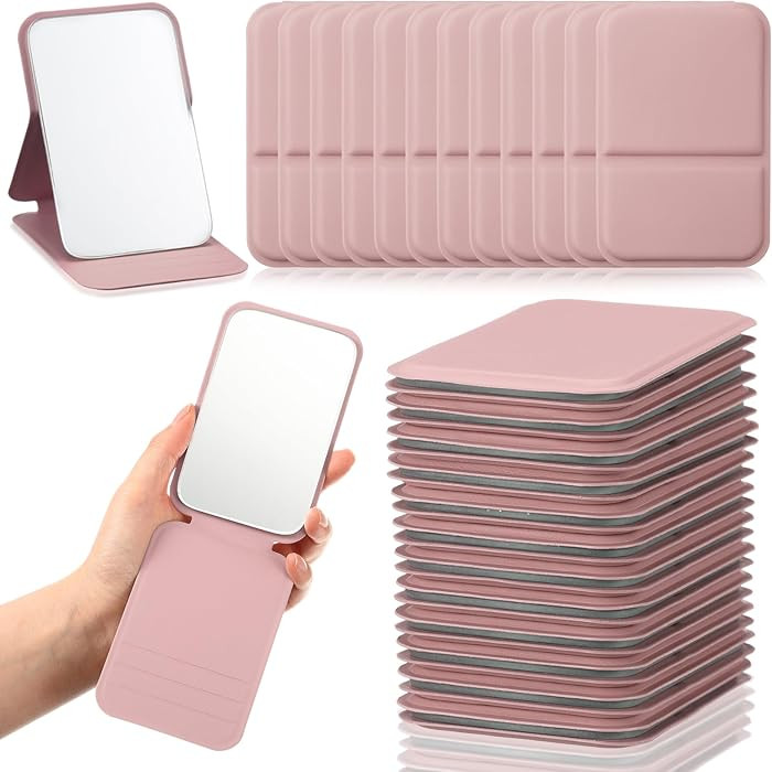12 Pcs Compact Portable Mirror Bulk Handheld Folding Pocket Makeup Mirror 4.2'' Travel Ultrathin ... | Amazon (US)