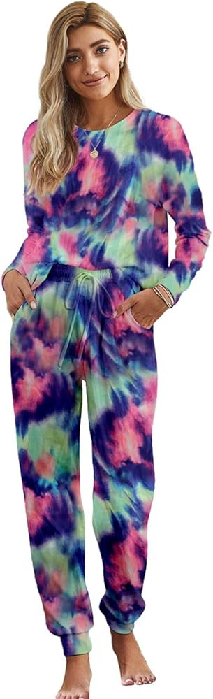 Arolina Women‘s Two Piece Pajamas Set Long Sleeve Top and Pants Sleepwear Loungewear Lounge Sets wit | Amazon (US)