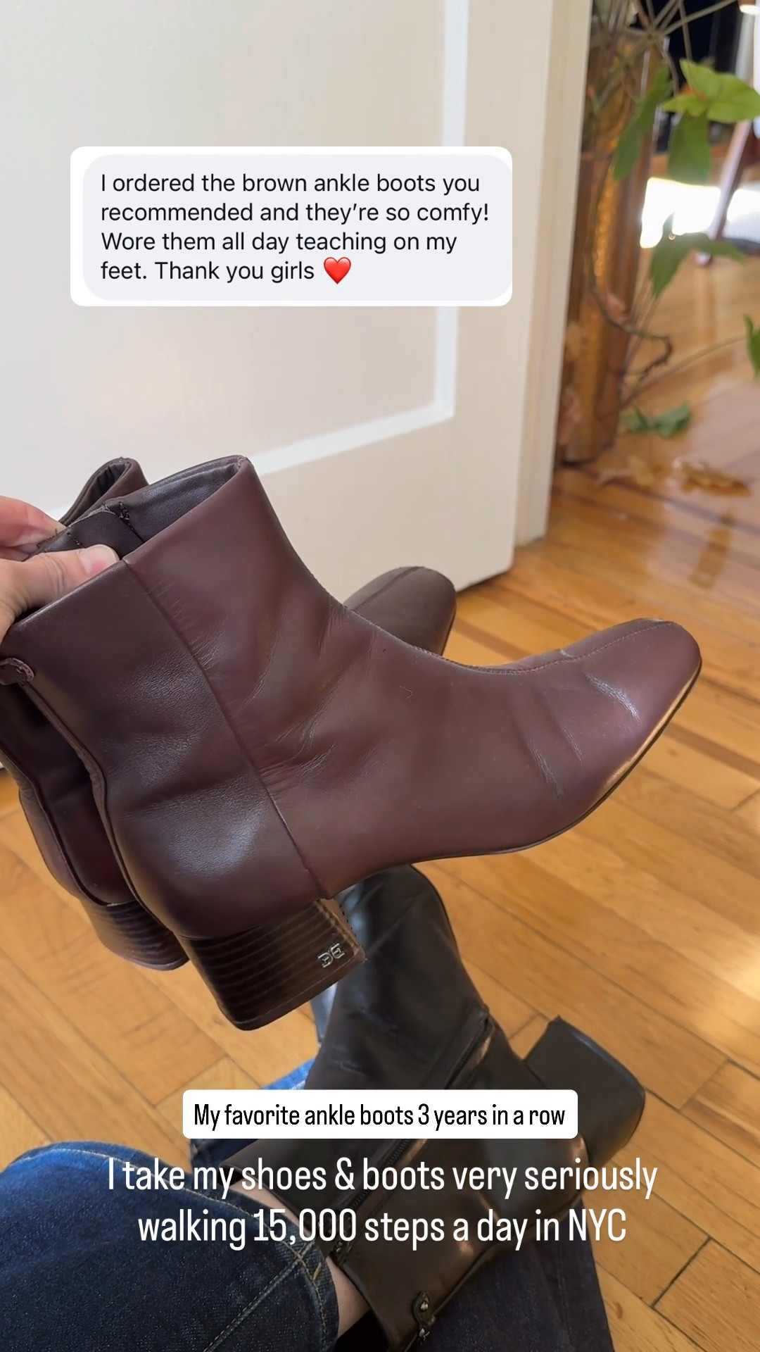 My most worn leather boots 3 years in a row. Size up 1/2 to wear with winter socks. 10k step tested.