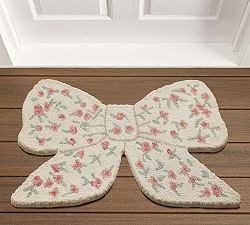 LoveShackFancy Bow Shaped Looped Doormat | Pottery Barn (US)
