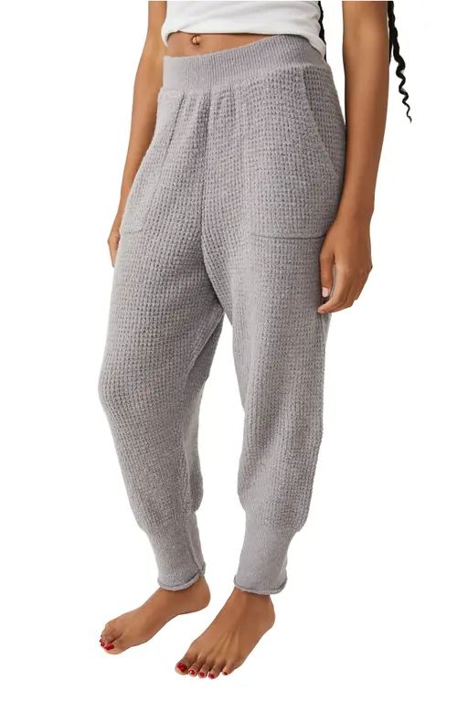 Free People C.O.Z.Y. Waffle Knit Joggers in Frosted Earth at Nordstrom, Size Medium | Nordstrom