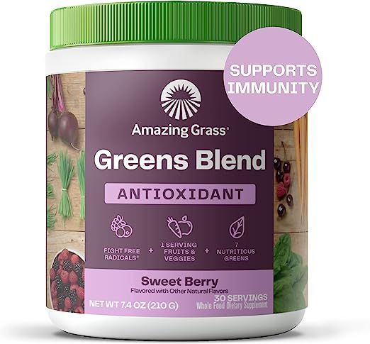 Amazing Grass Greens Blend Antioxidant: Super Greens Powder with Spirulina, Beet Root Powder, Eld... | Amazon (US)