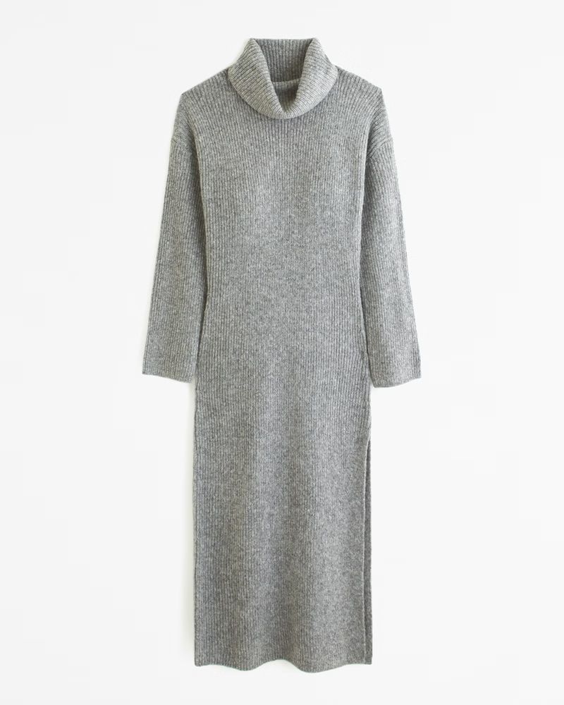 Long-Sleeve Turtleneck Midi Sweater Dress | Abercrombie & Fitch (US)