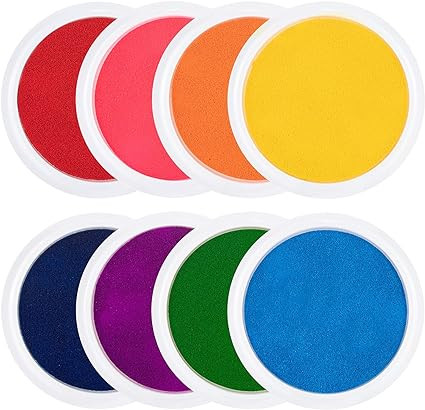7" Large Ink Pads for Kids - Handprint Footprint Size Rainbow Stamps Pad, Safe & Washable Ink Pad... | Amazon (US)