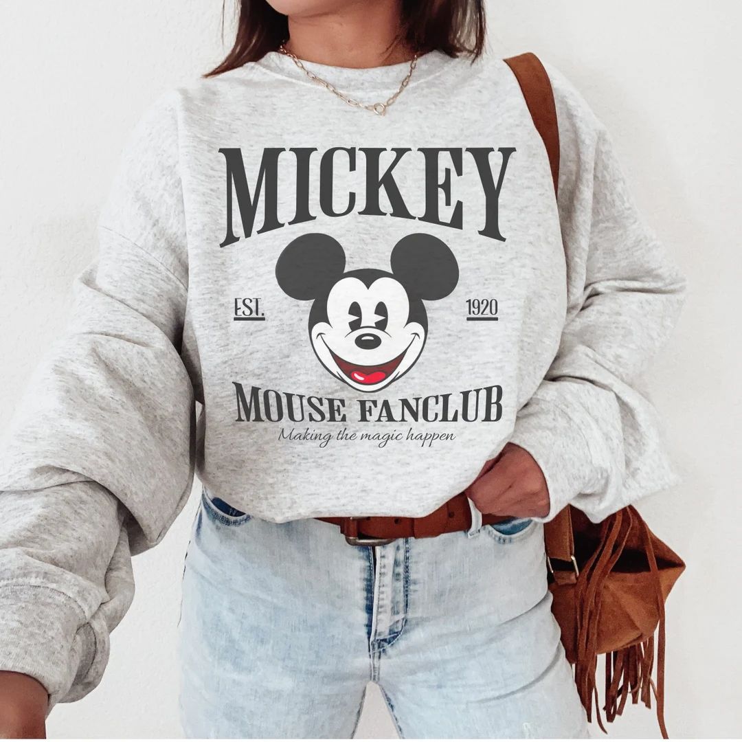 Vintage Mickey Sweatshirt, Disney Sweatshirt, Mickey Mouse Sweatshirt, Mickey Shirts, Mickey Crew... | Etsy (US)