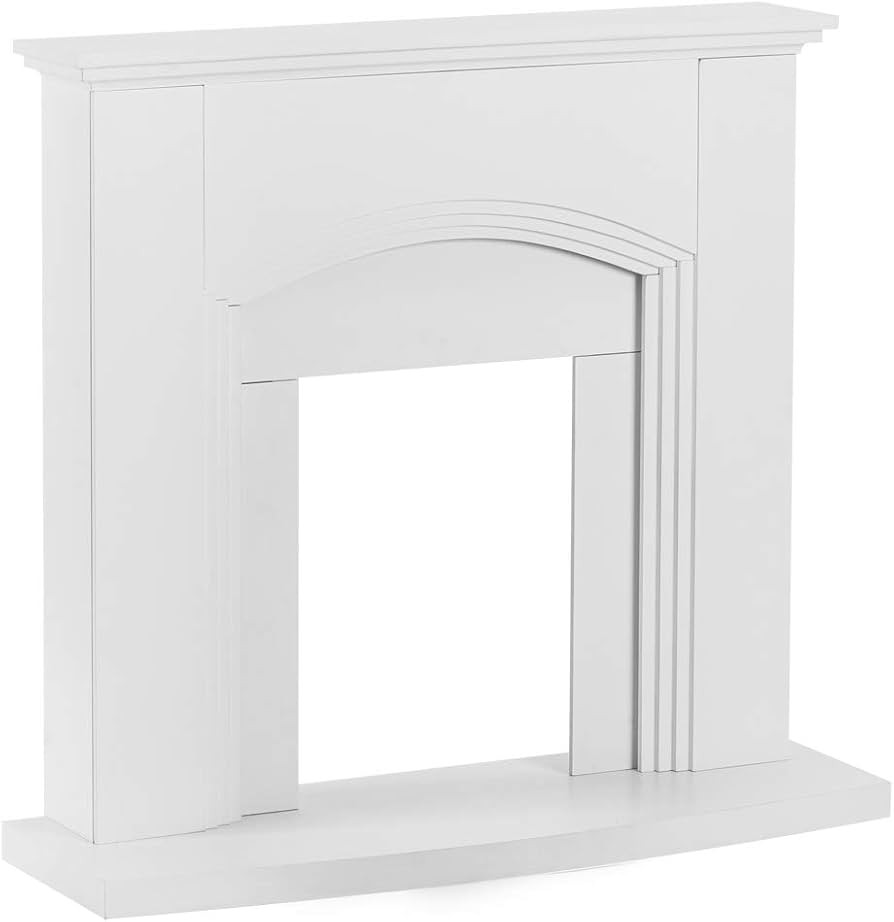 Abbotsford Electric Fireplace Stove Mantel Trim Surround - 45-inch - Elegant White Gloss Finish | Amazon (US)