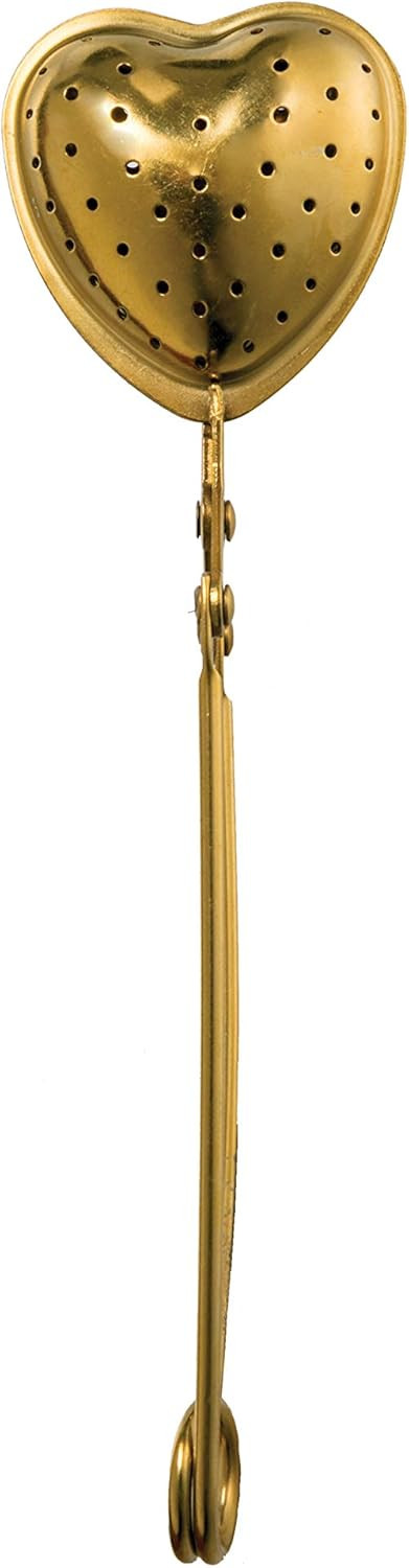 Creative Co-Op Stainless Steel Heart Shaped Loose Strainer Tea Leak, Gold | Amazon (US)