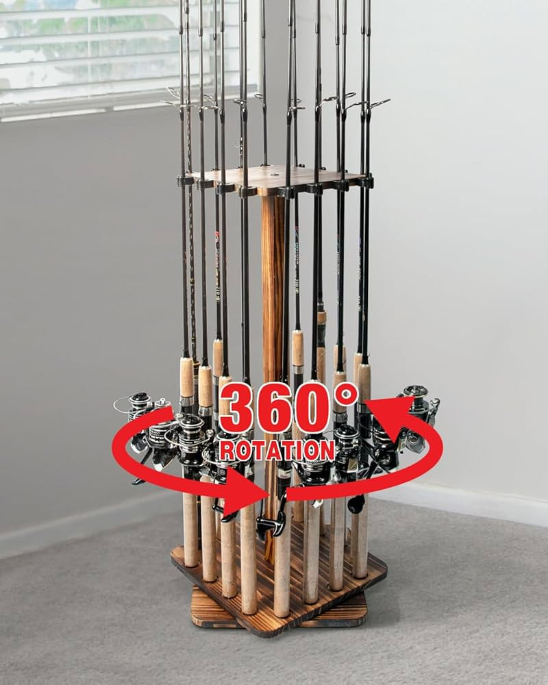Ghosthorn Fishing Rod Holders for Garage 360 Degree Rotating Fishing Pole Rack, Floor Stand Holds... | Amazon (US)