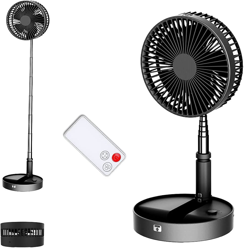 UN UNITEDTIME Desk Portable fan, My Foldaway Travel fan with remote Control Timer, Battery Operat... | Amazon (US)