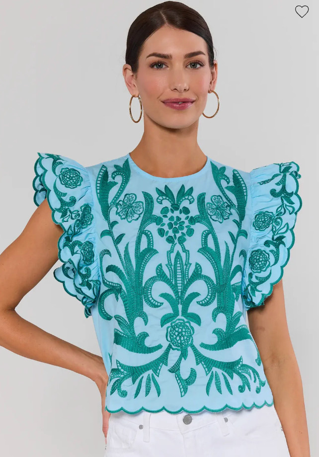 Bradley Turquoise Embroidered Top by THML 

 #LTKootd #LTKmomlife #LTKTravel