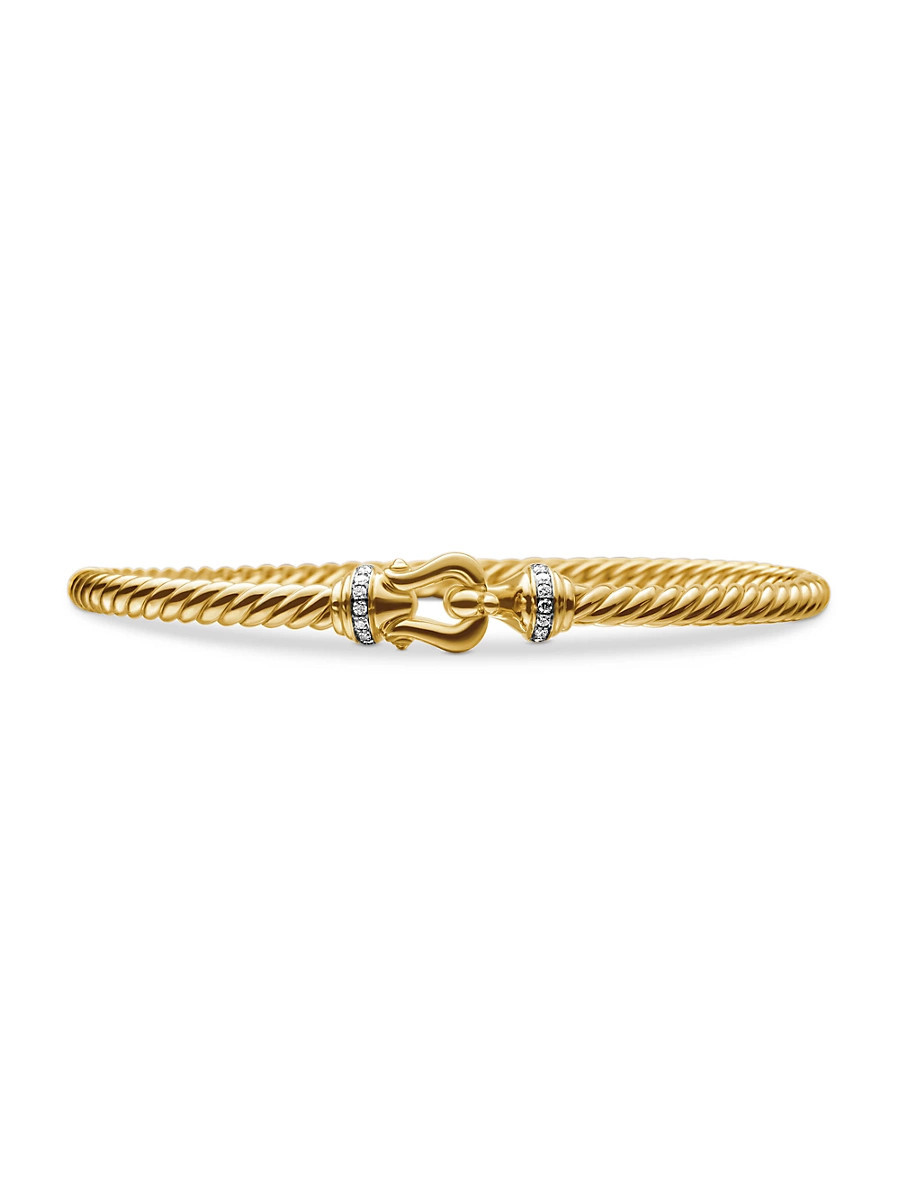 Women's Buckle Bracelet in 18K Yellow Gold - Yellow Gold - Size Medium | Saks Fifth Avenue