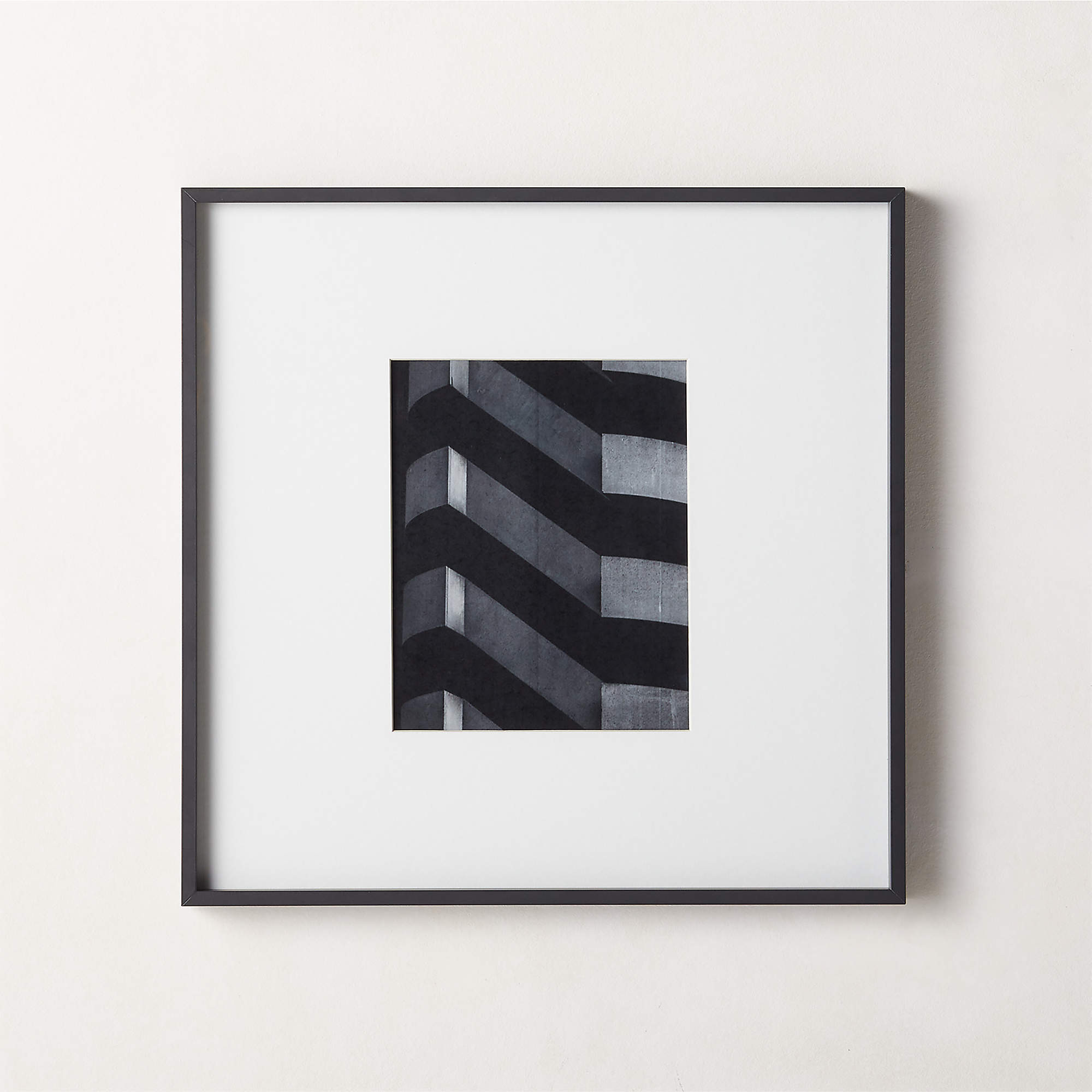 Gallery Soft Black Picture Frame with White Mat 8"x10" + Reviews | CB2 | CB2