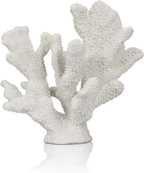 ALIWINER White Coral Decor White Coral Reef, Faux Artificial Coral Statue, Nautical Decor for Bea... | Amazon (US)