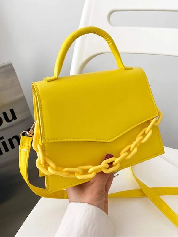 Chain Decor Top Handle Satchel Bag | SHEIN