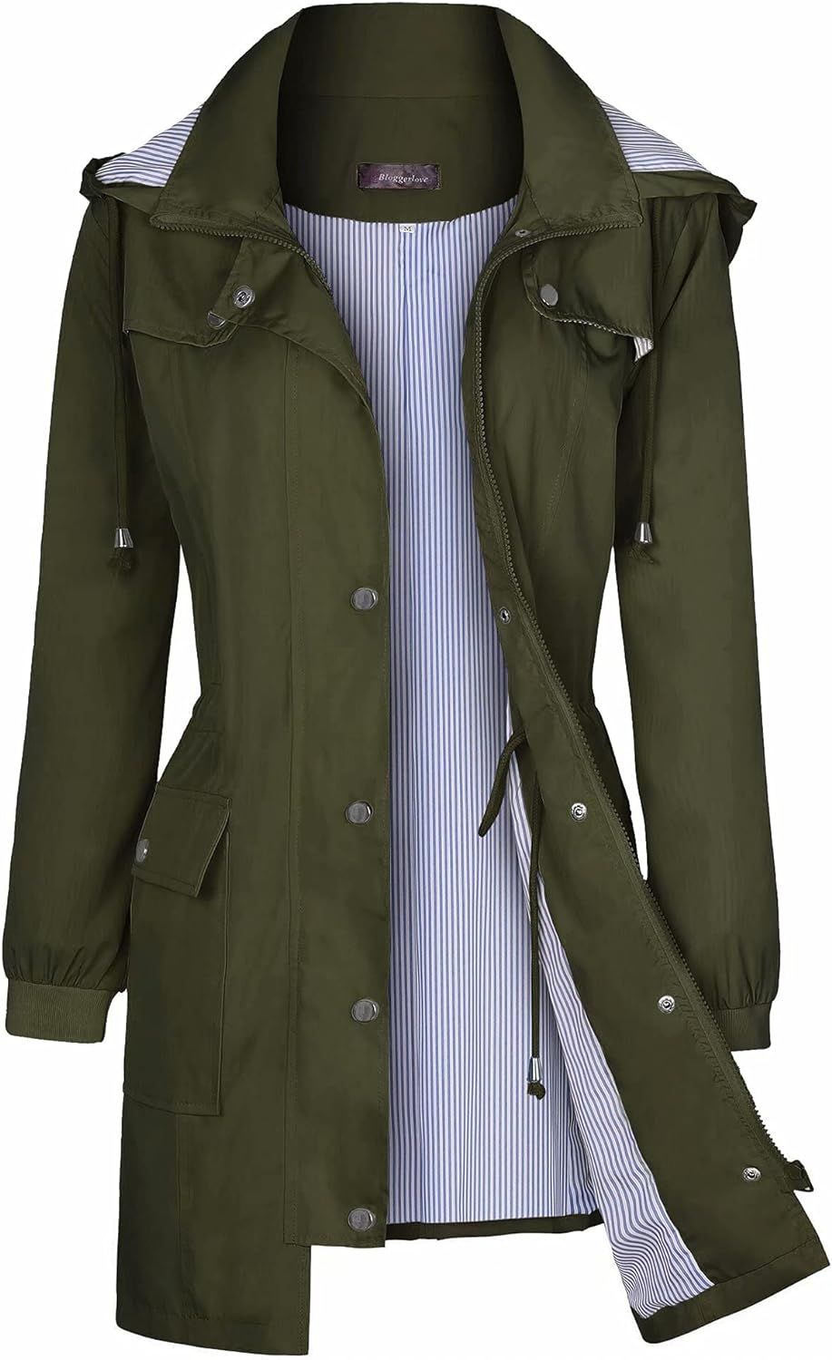 Bloggerlove Women's Raincoats Windbreaker Rain Jacket Waterproof Lightweight Outdoor Hooded Trenc... | Amazon (US)