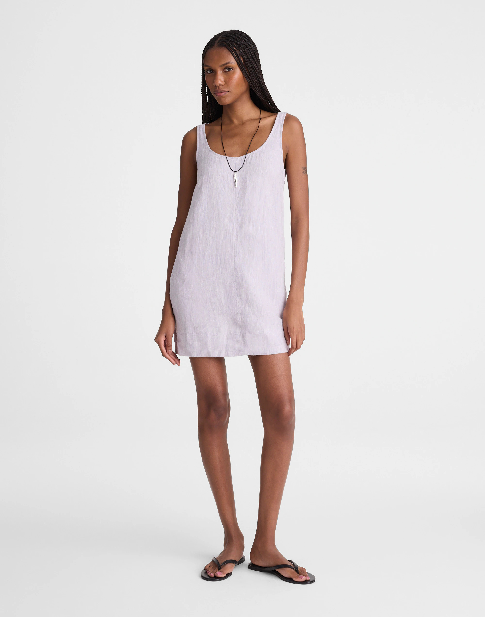 Scoopneck Mini Shift Dress in 100% Linen | Madewell