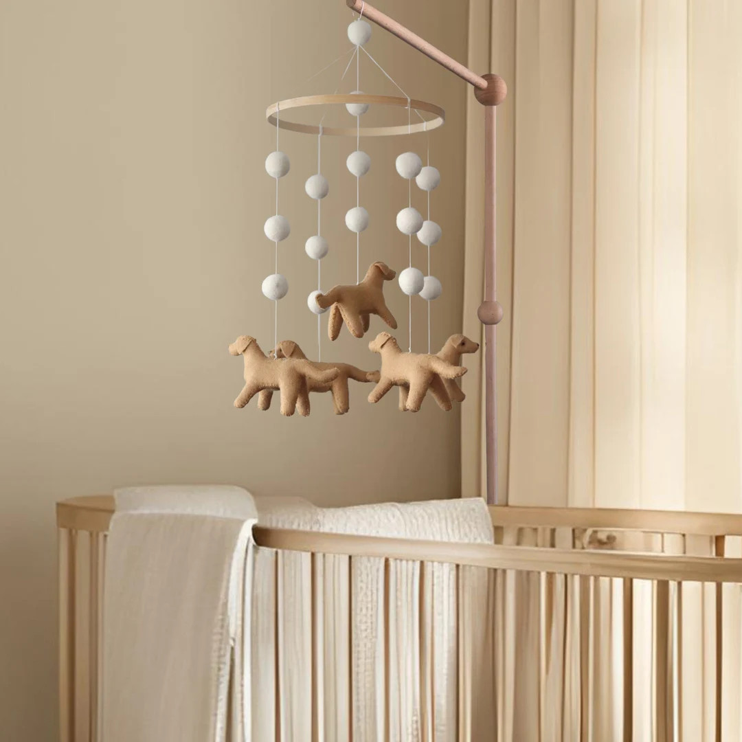 Golden Retriever Baby Mobile: Custom Colors, Felt Puppy Nursery Decor - Etsy | Etsy (US)