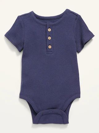 Unisex Rib-Knit Henley Bodysuit for Baby | Old Navy (US)