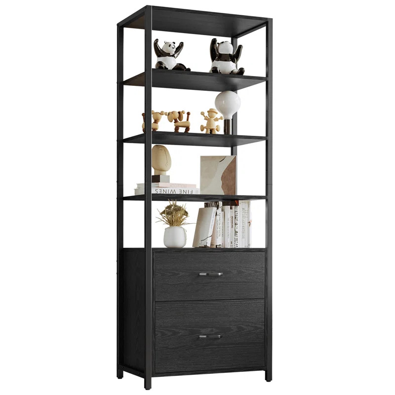 71.6 In Tall Industrial Bookcase With File Cabinet Drawers | Wayfair North America
