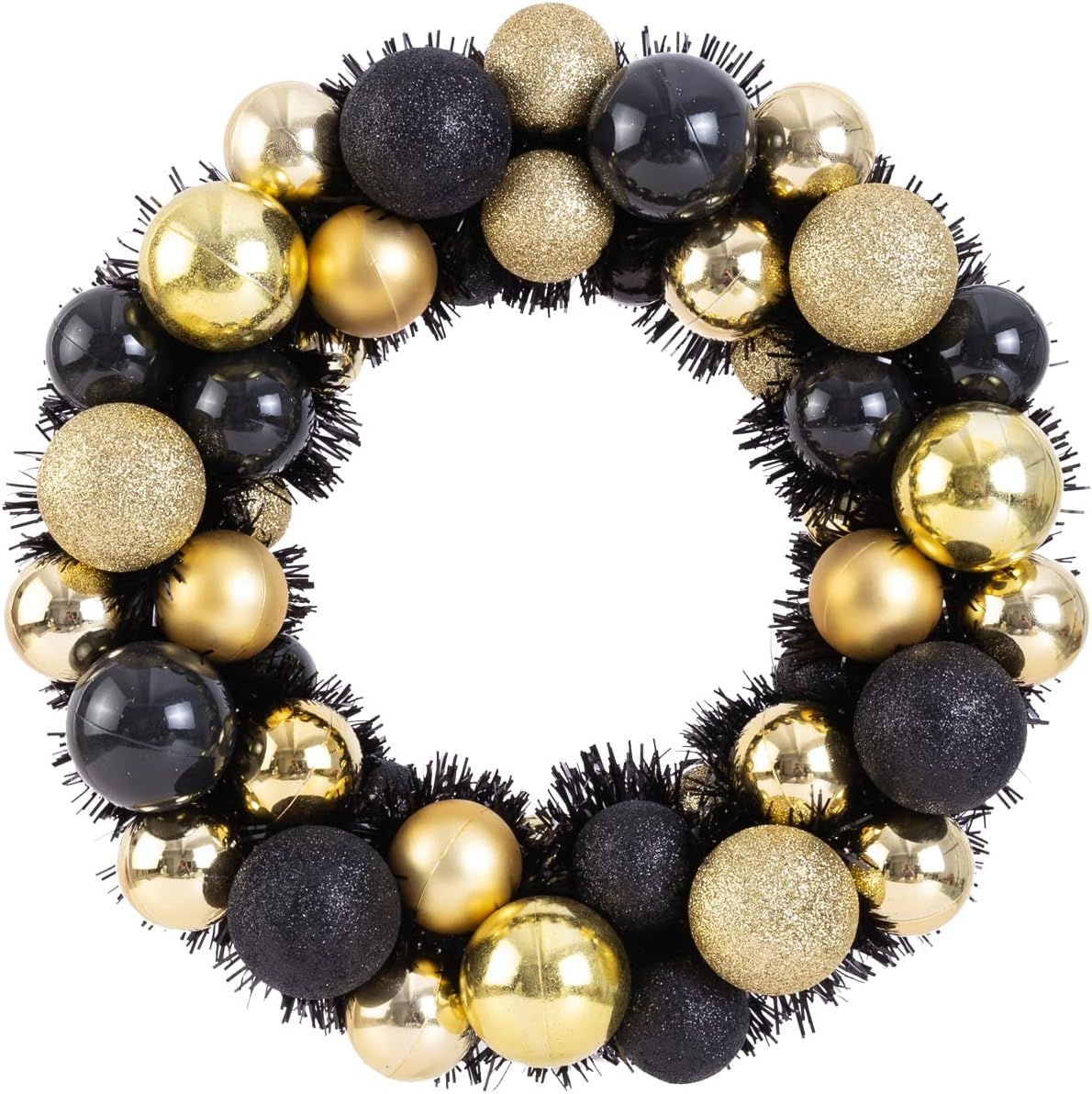 Amazon.com: Azalon 14Inch Christmas Ball Wreath, Ornament Garland Decoration for Christmas, Home ... | Amazon (US)