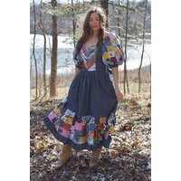 French Braid Patchwork Dress - Sweetheart Neckline, Puff Sleeves, Full Skirt With Pockets Handmade Vintage-Inspired Gown | Etsy (US)