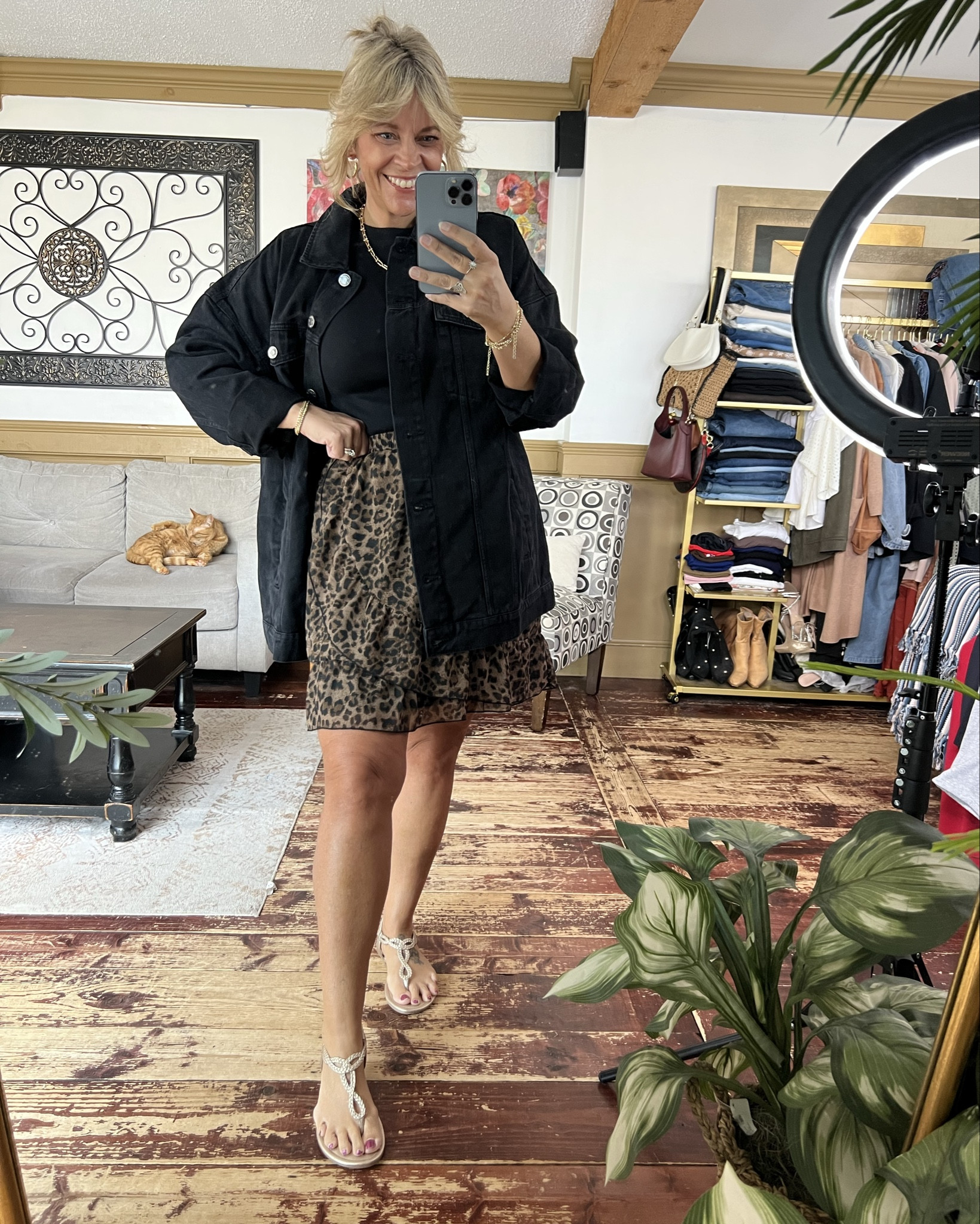 Wearing size 12/14 in the skirt, tank, and oversized denim jacket - use code NOIULLA to save 35% 

#LTKSeasonal #LTKMidsize #LTKOver40