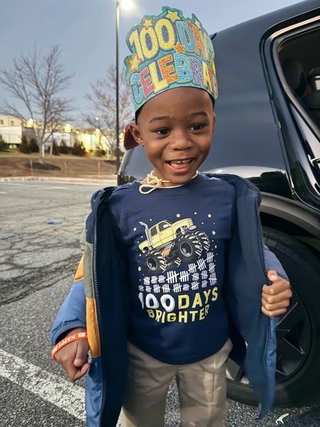 100th day of school! Snagged this t-shirt to commemorate the 100th Day of school. Kind of last minute.. was able to get this via Prime shipping. 