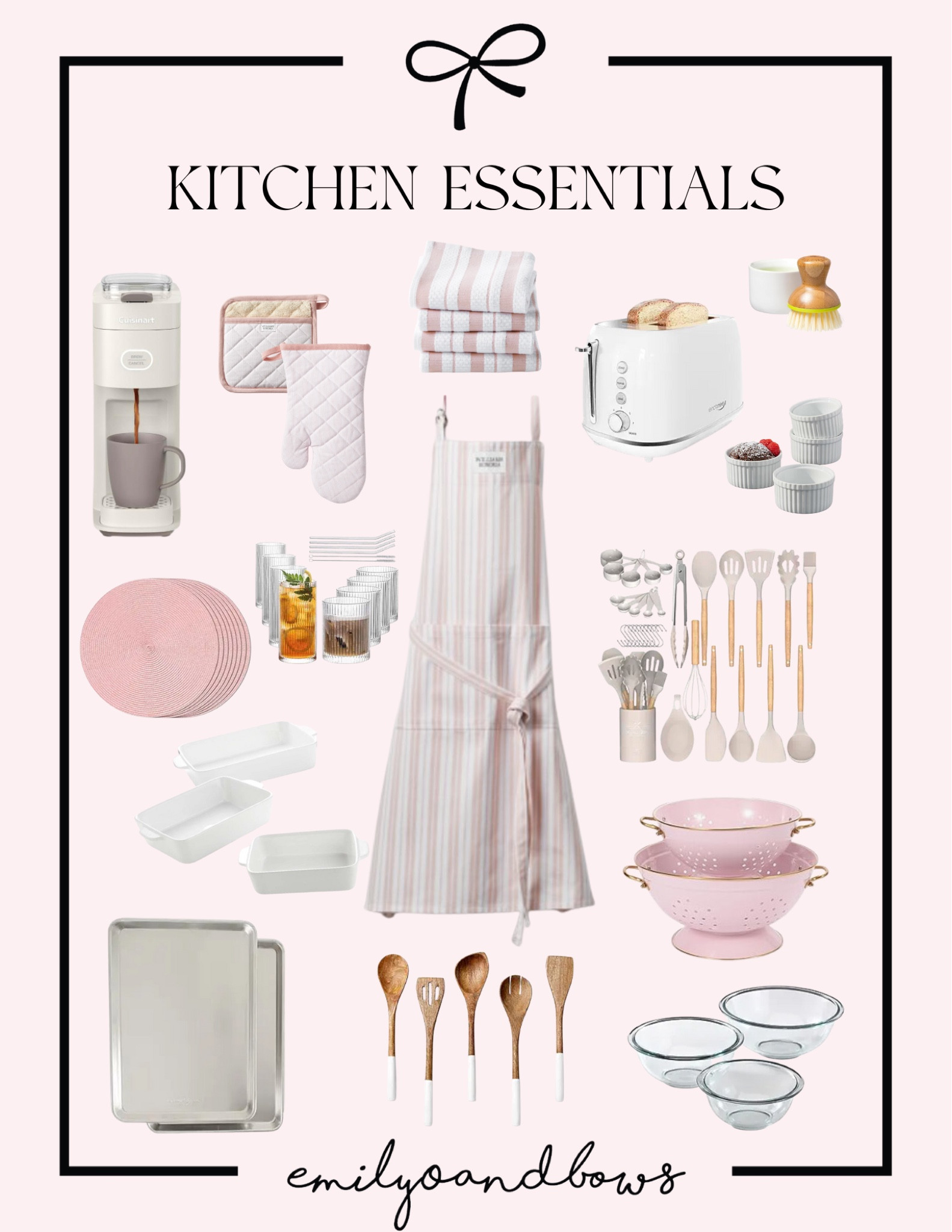 My kitchen essentials for my new apartment! I of course had to get a few pink items!💕👩🏻‍🍳🎀