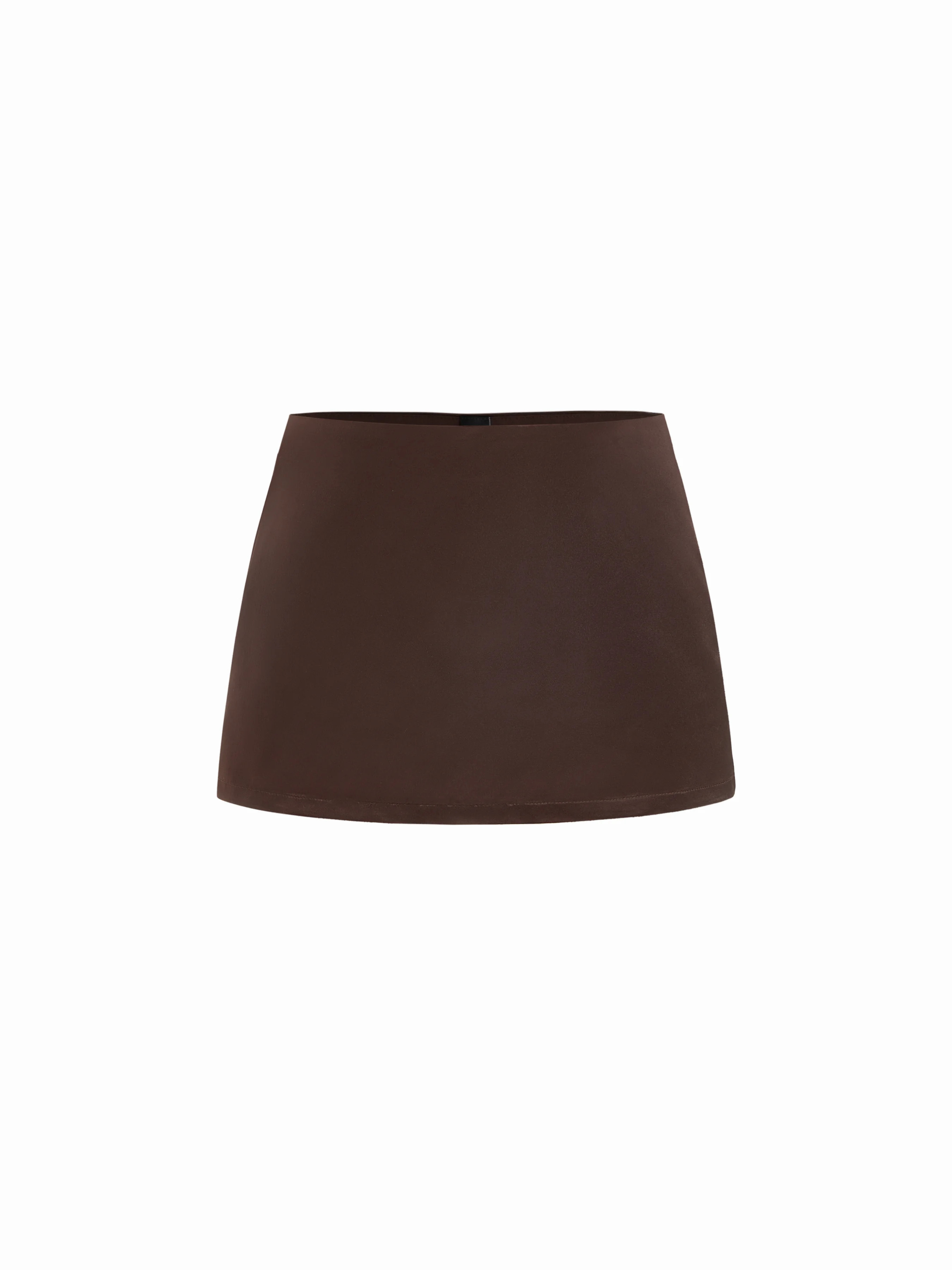 Satin Low Rise A-line Mini Skort | Cider