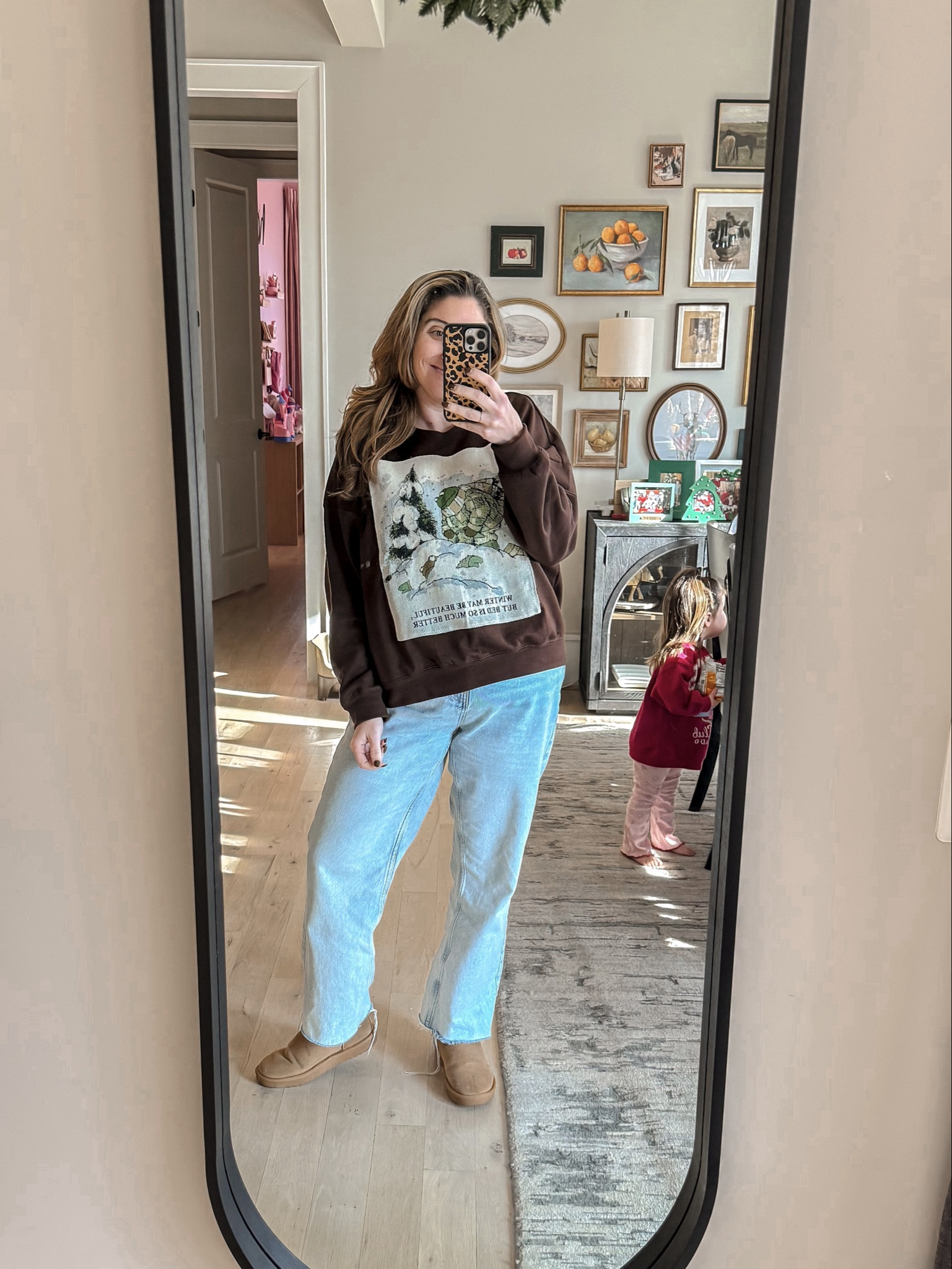 How fun is this Frog and Toad sweatshirt from Target? The captions on them always make me laugh. AndZara straight leg jeans are on repeat again! 
Sweatshirt L / Jeans 12 / Uggs tts

#LTKootd #LTKMidsize