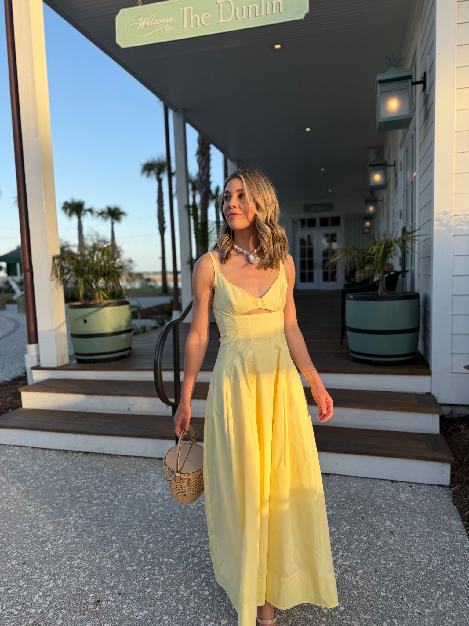 the most perfect yellow dress for dinner at the dunlin! such a fab option for trips, spring events, or dinner out. wearing a size 2! 

#LTKSeasonal #LTKootd