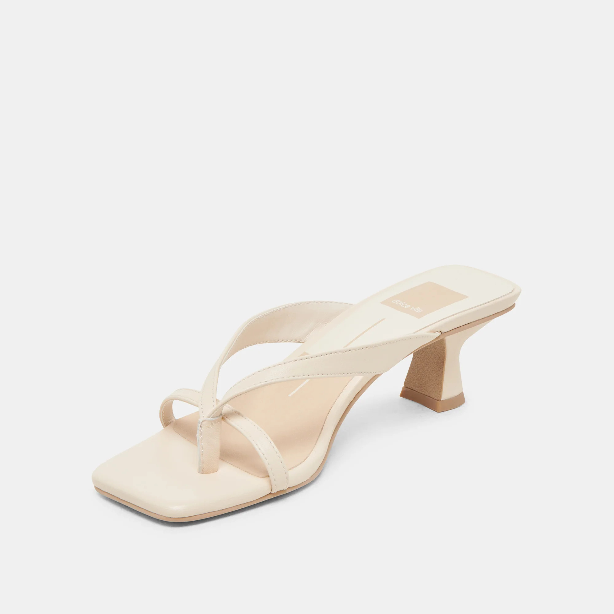 BREVEL HEELS BONE LEATHER | DolceVita.com