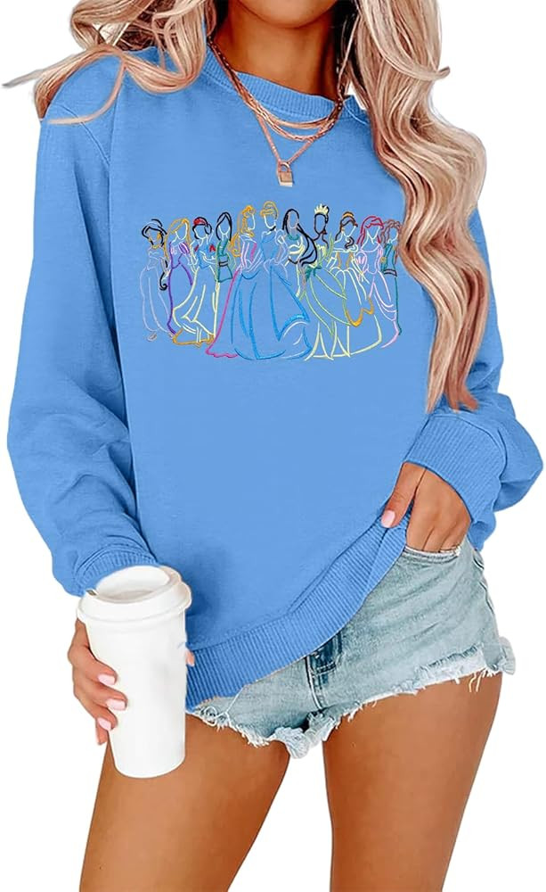 BANGELY Magical Sweatshirt Women Cute Embroidered Magic Princess Sweater Family Vacation Shirt Ca... | Amazon (US)