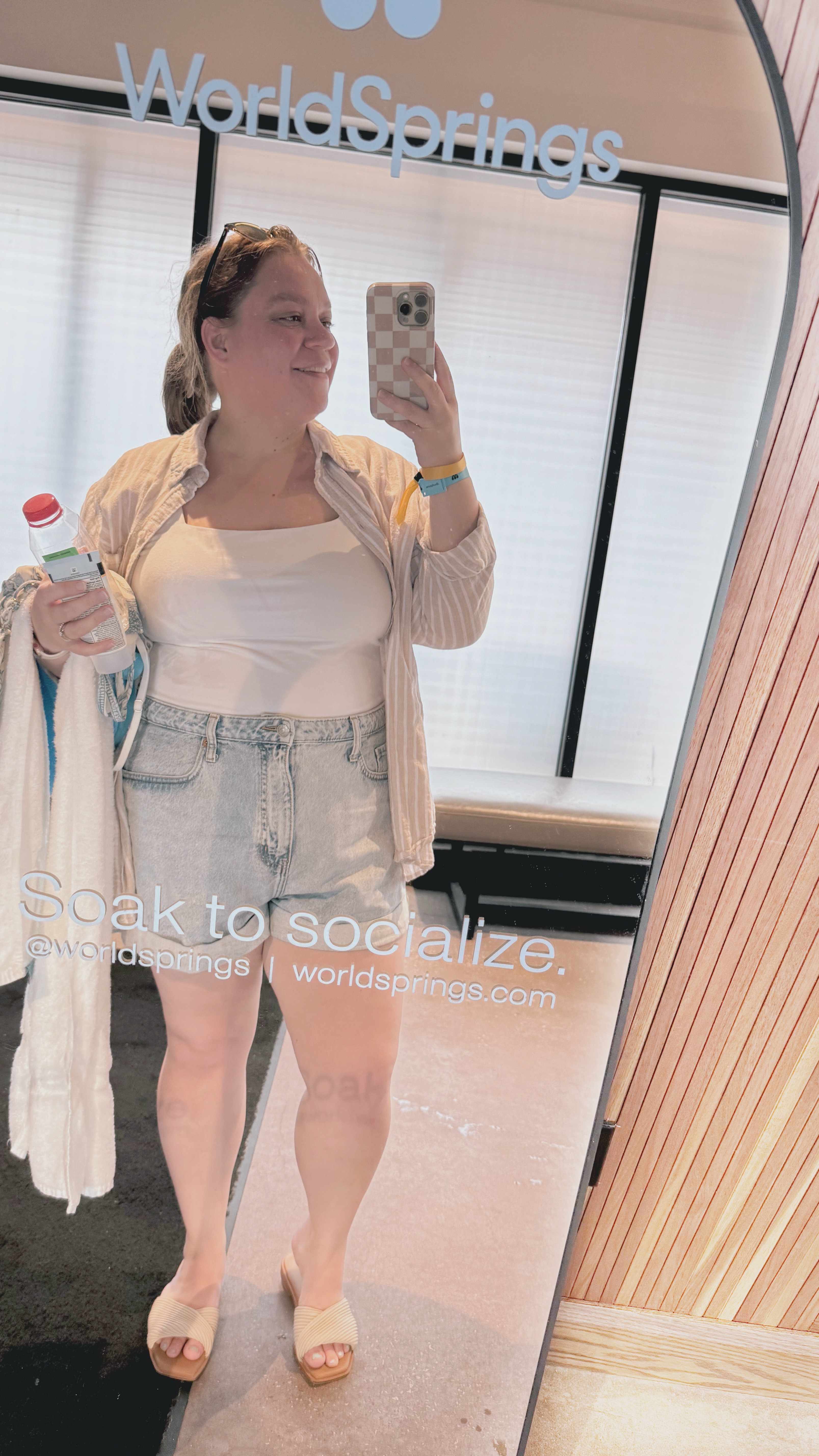 Take me to the lakes…The pools? The springs? Had an amazing day of relaxation at World Springs in The Colony, TX. Absolutely rejuvenating experience. It’s not quite spring yet so all my swimsuits are still packed up & I had to stop at Target on the way to find a swimsuit, and I’m literally so obsessed with it. The rest of my outfit was casual cute neutrals with my most favorite denim shorts! 

#LTKPlusSize #LTKSwim #LTKSeasonal