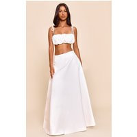 Petite White A Line Maxi Skirt | PrettyLittleThing US