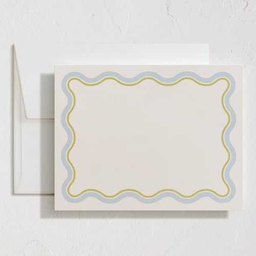 Minted Squiggled Stationery Set, Set of 10, Flat Note Cards & Envelopes for Invitiations and Hand... | Amazon (US)