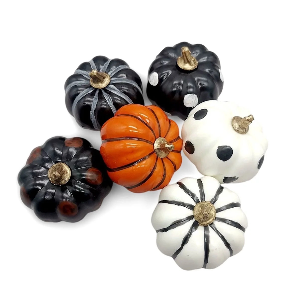 Halloween Decorations Indoor –  Black,White & Orange Artificial Pumpkins for Indoor Crafts,Fall... | Walmart (US)
