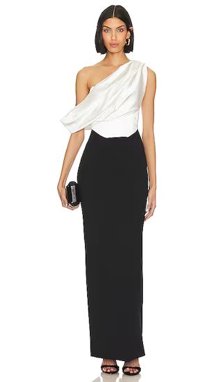 Kara Maxi Dress in Cream & Black | Revolve Clothing (Global)